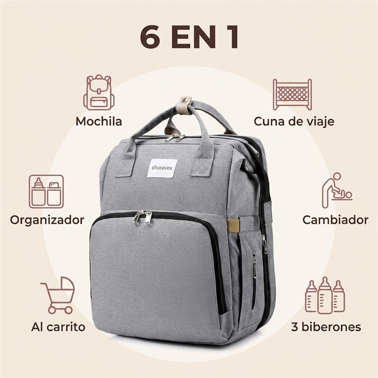 Mochila Mamá Multifuncional - ¡Viaja con Estilo!