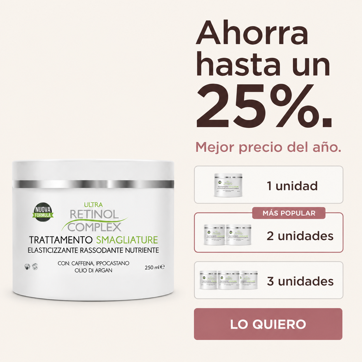 Crema Antiestrías Reafirmante 250ml