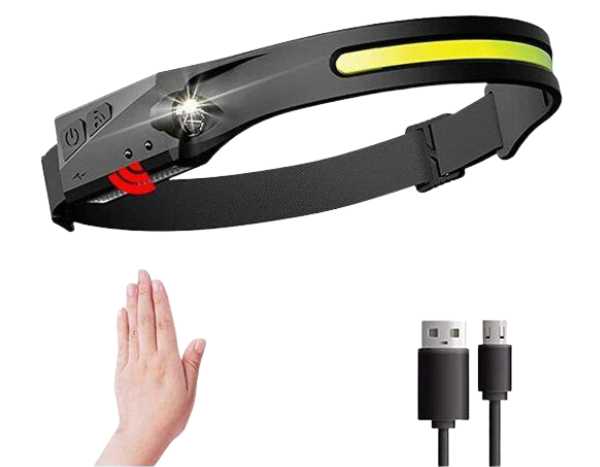 LINTERNA CABEZA SENSOR CON LUZ EMERGENCIA